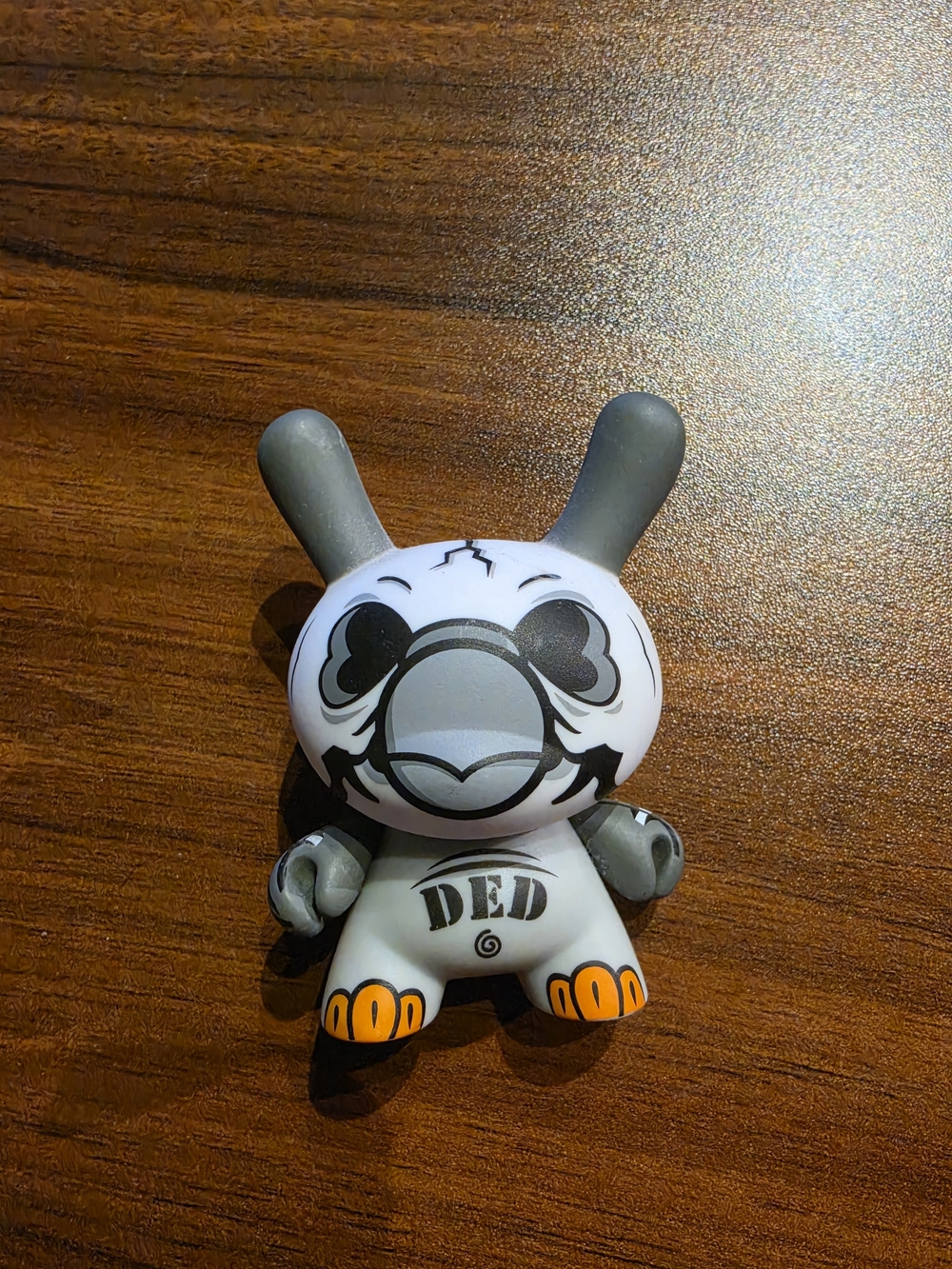 Gray and White Designer Kids Vinyl Toy Figure - DED Print